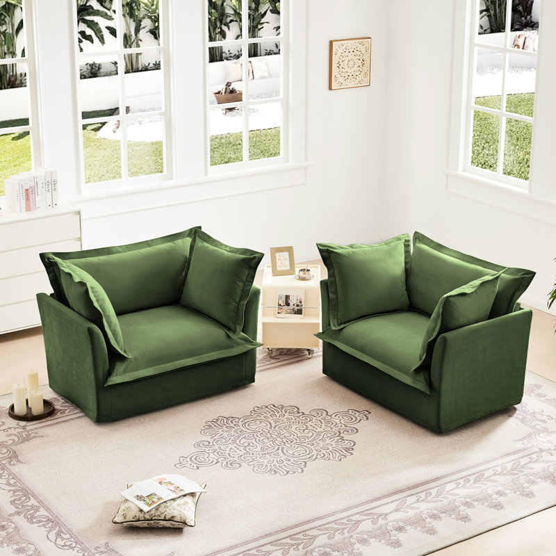 Paire de fauteuils en chenille - Détails élégants pour un style de vie confortable, une chambre à coucher, un espace de travail