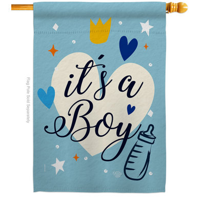 Double Sided 40'' H x 28'' W Polyester New Baby House Flag