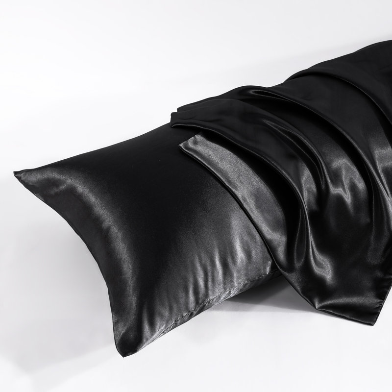 1 PC Body Pillowcase, Satin Luxurious Pillowcases with Envelope Closure - NTBAY, Black