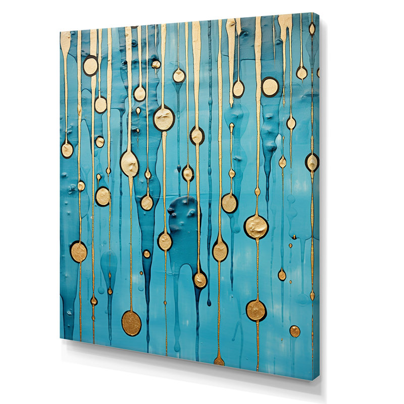 Collage abstrait bleu pluvieux IV - impression, H 40 po x l 30 po x P 1,5 po, Toile tendue