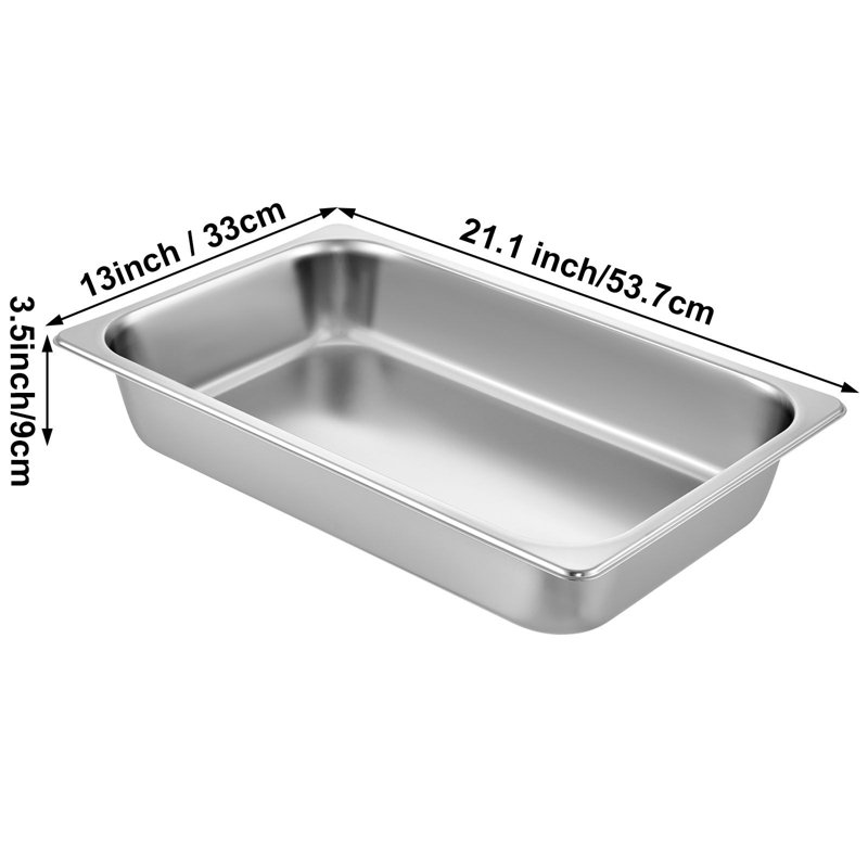 Ensemble de 6 poêles pour table à vapeur en acier inoxydable anti-bourrage 21,1 x 13 x 3,5 po 0,8 mm