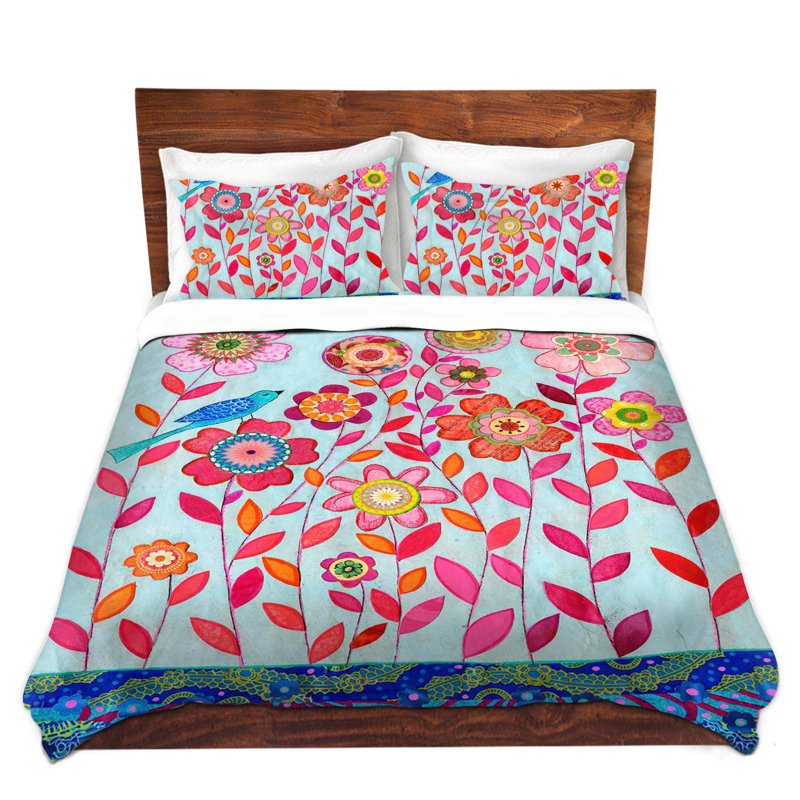 Ensemble de housse de couette oiseau, 1 housse de couette grand + 2 taies standards