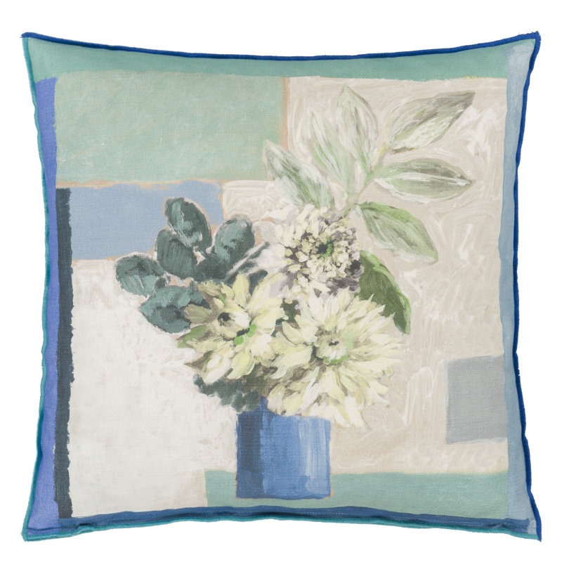 Celadon Vase Delft Decorative Pillow