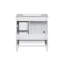 Meuble-lavabo moderne autoportant de 30 pouces avec lavabo simple en céramique intégrée, cadre en bois massif, porte à fermeture en douceur et 3 tiroirs.-133679500