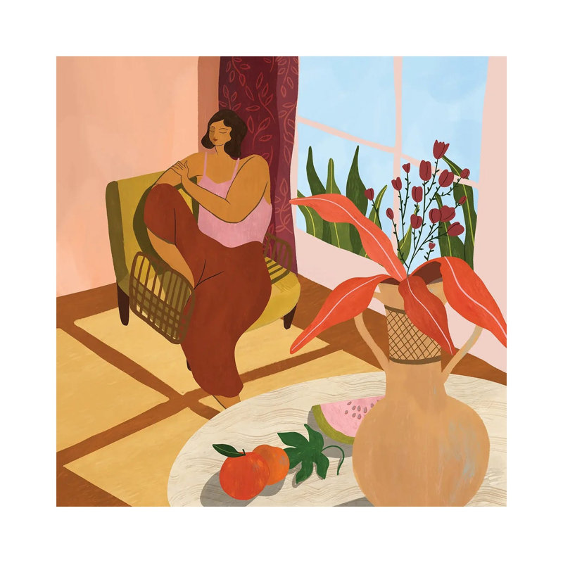 Stay At Home by Arty Guava - Wrapped Canvas Painting, 30.48 cm H x 30.48 cm W