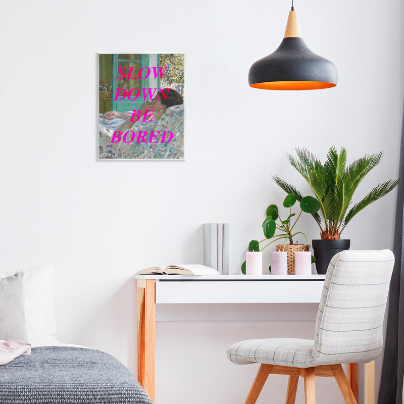 Plaque murale classique Slow Down Be Bored, design par Lil 'Rue