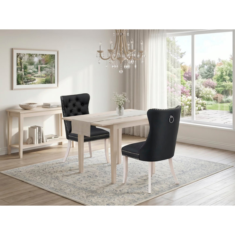 Ensemble de salle à manger 3 pièces composé d'une table de cuisine rectangulaire avec Dropleaf et 2 chaises rembourrées