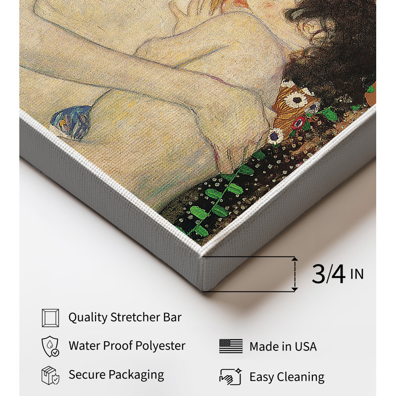 Gustav Klimt - Mère et enfant, H 24 po x l 32 po, Canevas, Sans cadre