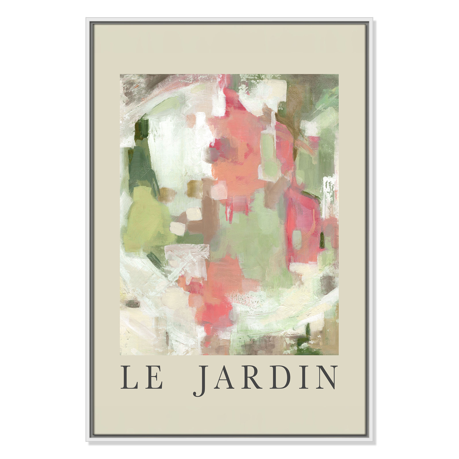 Botanical Poster Collection " Le Jardin " by Carol Robinson, No, 37.5" H x 25.5" W x 2" D, White Floater Frame