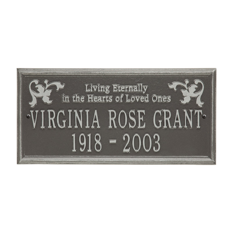 Wilmington 'Living Eternally' Memorial Plaque, Yes, Pewter/Silver