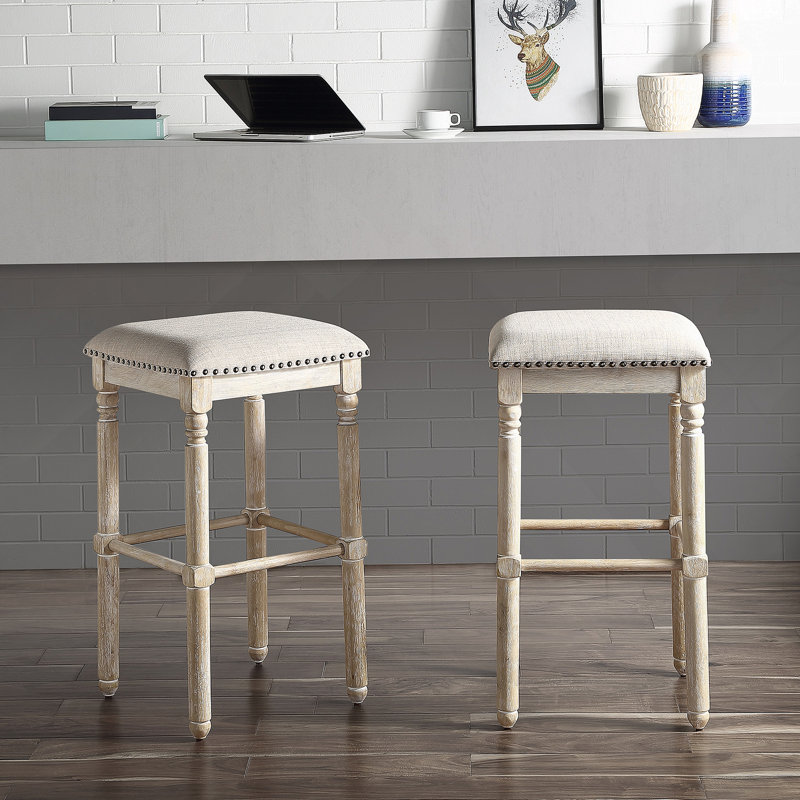 Tabourets de bar en bois Arnhem, ensemble de 2