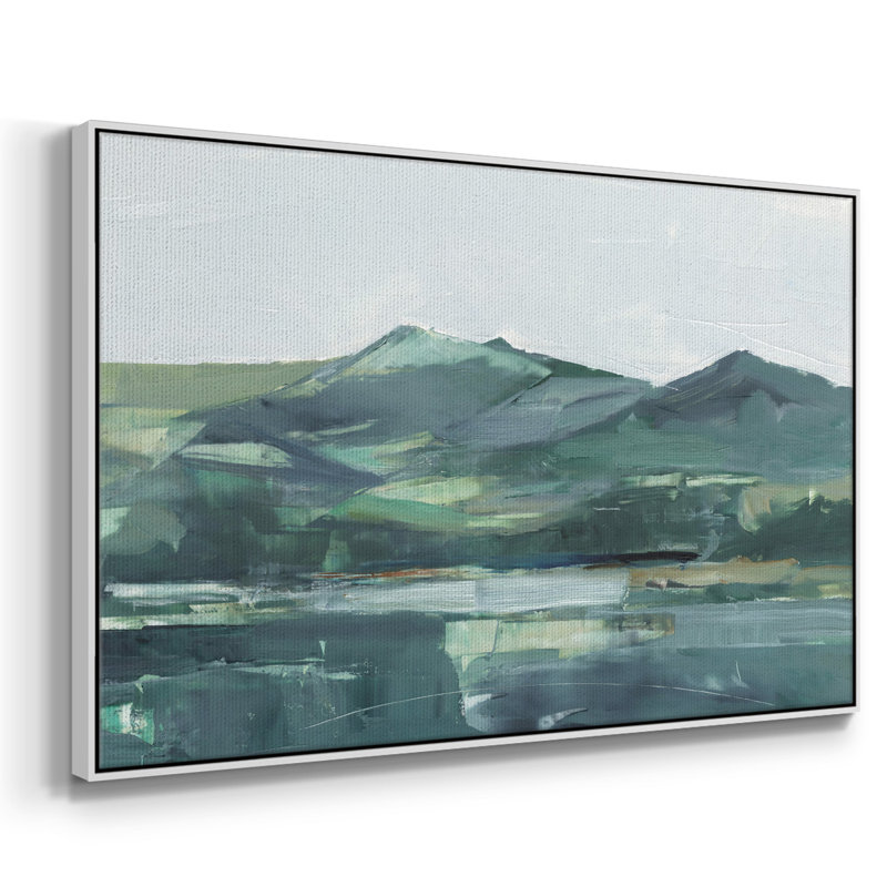 Montagnes vertes et grises II, H 17 po x l 25 po x P 2 po, Blanc