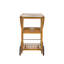 Outdoor Acacia Wood Bar Cart with Foldable Tabletop - Teak Finish