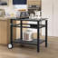 2-shelf Outdoor Grill Table With Wheels