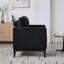 Fauteuil d'appoint de style campagne moderne de 35,4 po de largeur avec pieds en finition noire, fauteuil d'appoint avec base en bois et canapé avec deux traversins-262476763-262476765