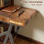 Console industrielle avec design à rallonge, étagère ouverte à 3 niveaux, structure en métal brun rustique, table d'appoint étroite pour le hall d'entrée, le couloir et le salon