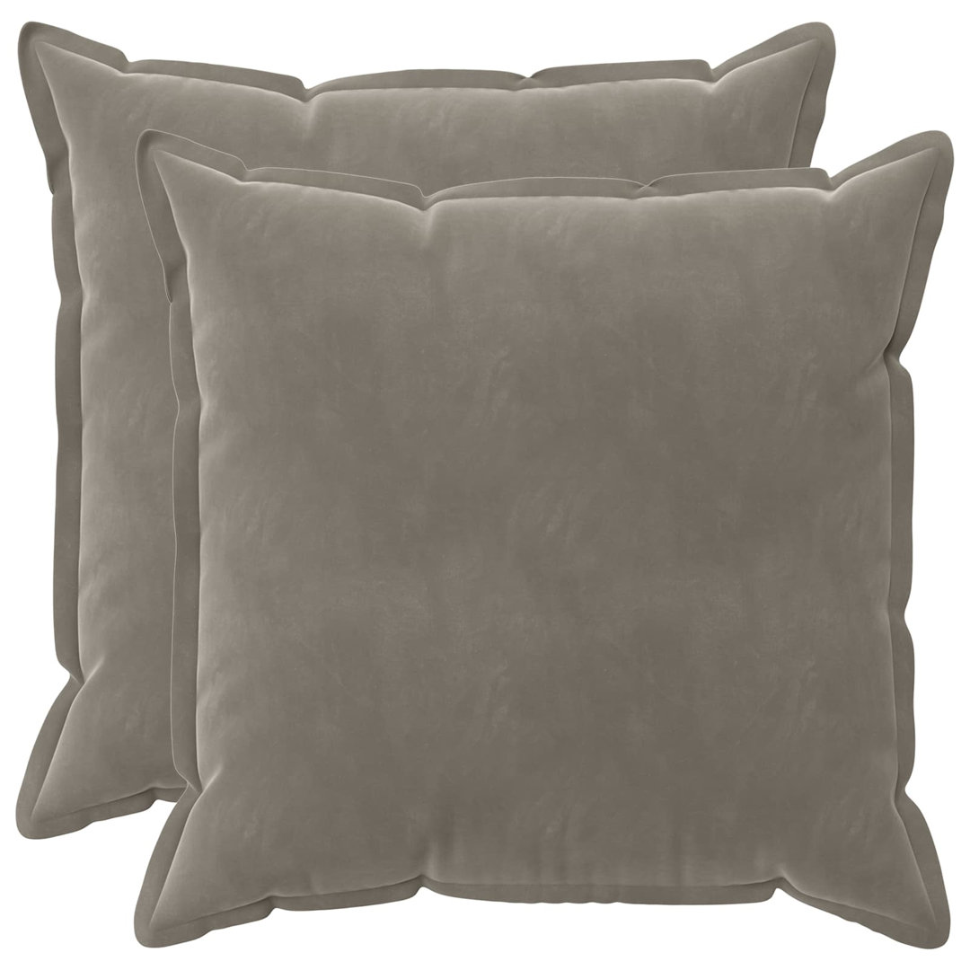 vidaXL - Cushion Cover - Velvet - 60 x 60 cm - Grey - Image 2