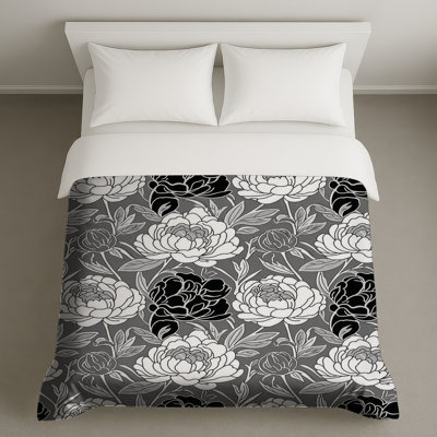 Housses de couette florales monochromes