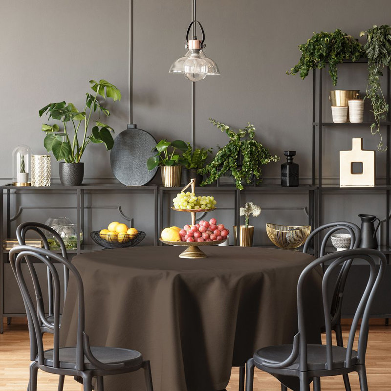 Nappe en faux lin, 126 po x 110 po, Brun