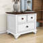Table de chevet 2 tiroirs en noyer blanc