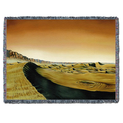 Couverture Pure Country Weavers Valles Marineris Dunes par Kurt C Burmann - Jeté tapisserie fantaisie en coton - Fabriqué aux États-Unis (72x54)