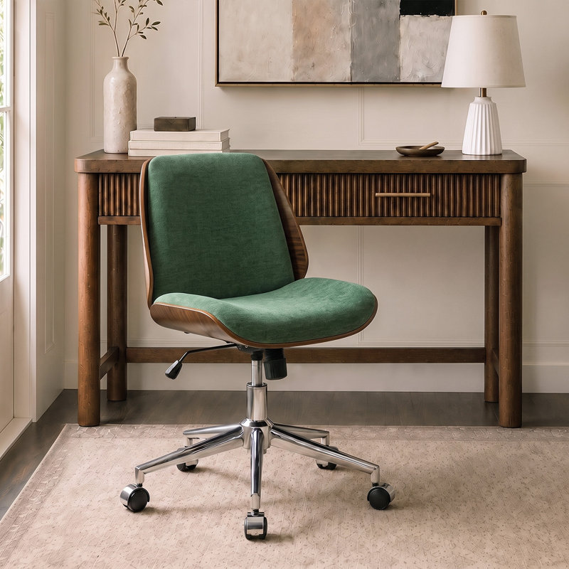 Chaise de bureau Oswina Ember, Polyester vert