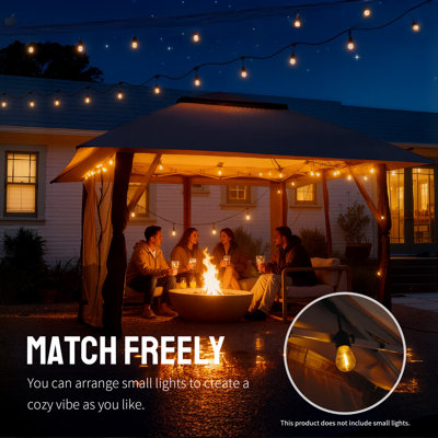 13 Ft. W x 13 Ft. D Outdoor Gazebo for Backyard & Patio Lawn with Netting Blue