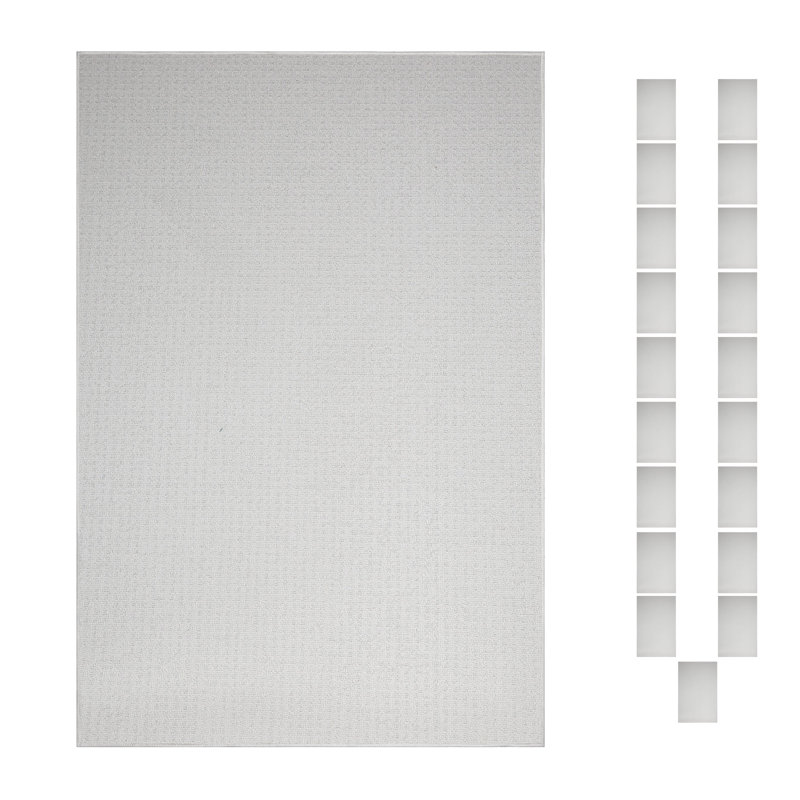 Ensemble de tapis géométriques touffetés géométriques ivoire, Rectangle 1 pi 6 po x 2 pi 3 po