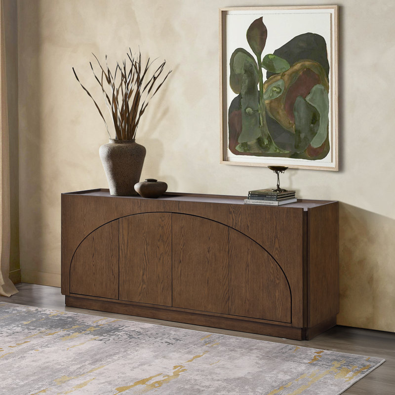 Buffet / placage en chêne massif Everson, Brun