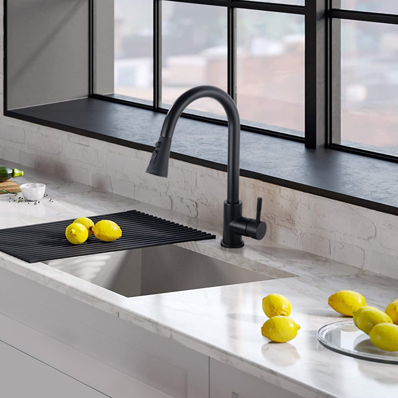 WESTINUS Pull Down Kitchen Faucet, Matte Black