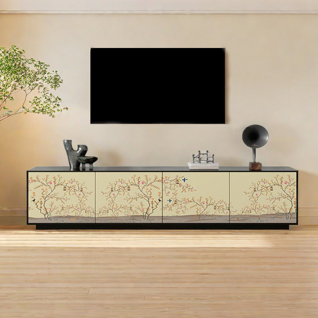 Tv Bottom Racks ComfyFurnituress French Style Walnut TV Stand With Enclosed Bottom 86. ...