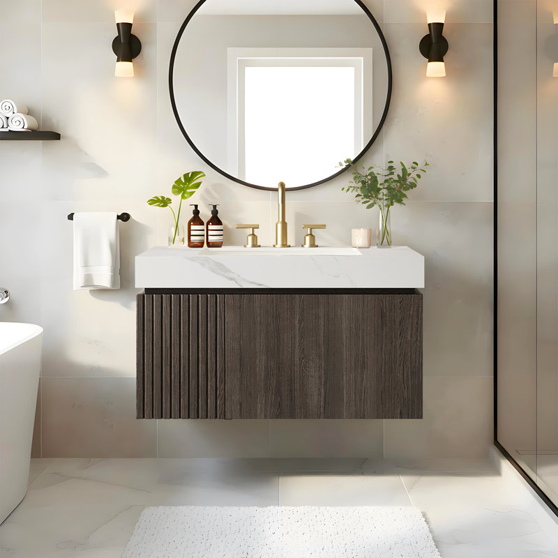 Single Bathroom Vanity with Cultured Marble Top