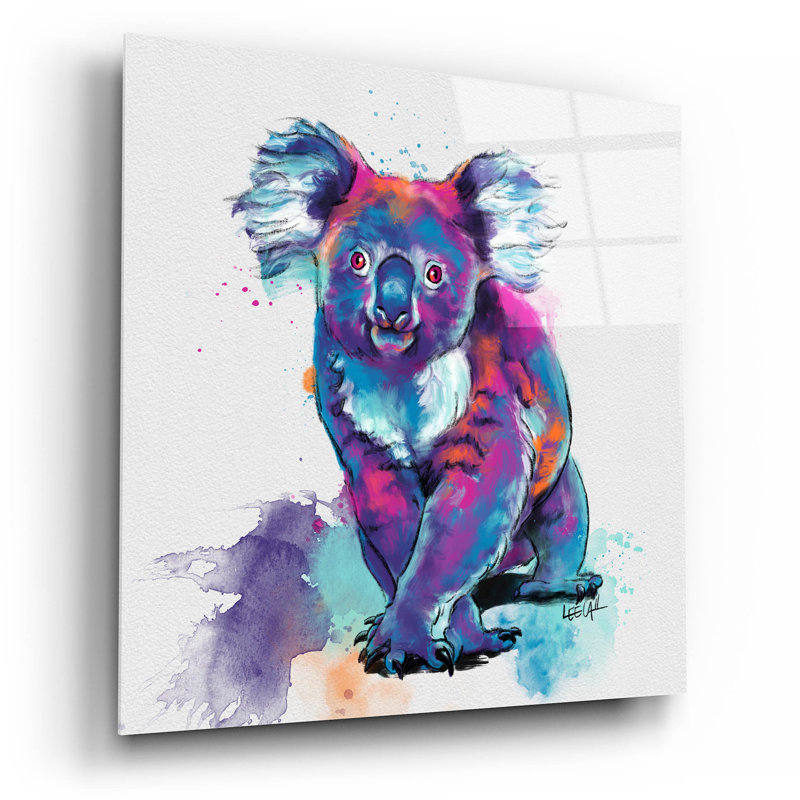 Art mural en verre Millwood Pines «Rainbow Koala» par Dawg Painter, H 12 po x l 12 po x P 0,13 po
