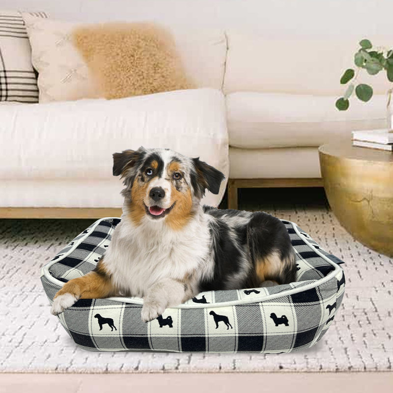 Cuddler Tucker Murphy Pet ™ All Over Plaid Dogs, H 8 po x l 20 po x P 16 po, Noir / blanc