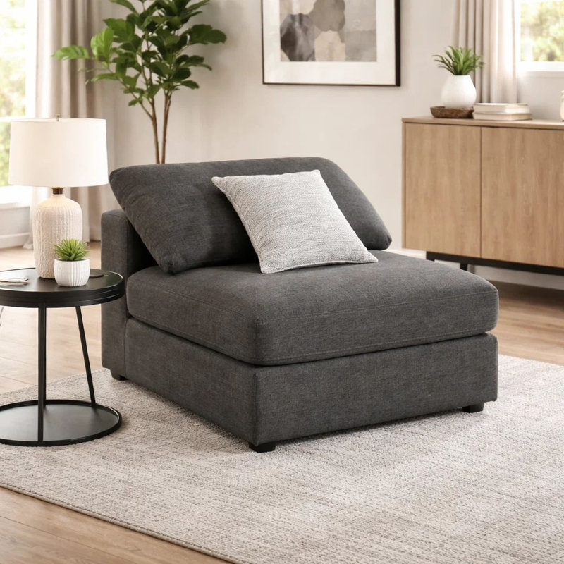 Chaise rembourrée Serene Beige, Noir