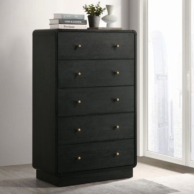 Black 5-Drawers Chest Of Drawers