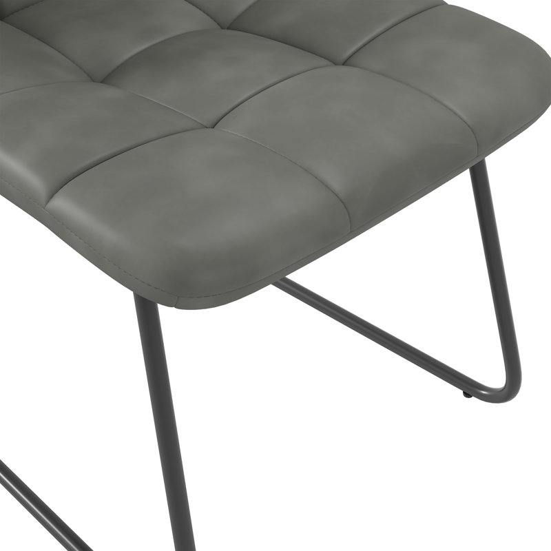 Chaises de salle à manger de cuisine moderne, chaises d'appoint rembourrées (2 chaises), 2, Gris