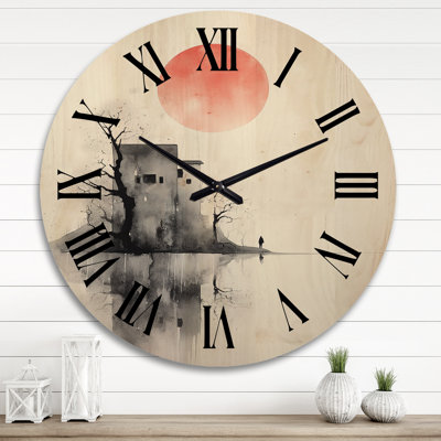 Horloge murale en bois massif Yisha