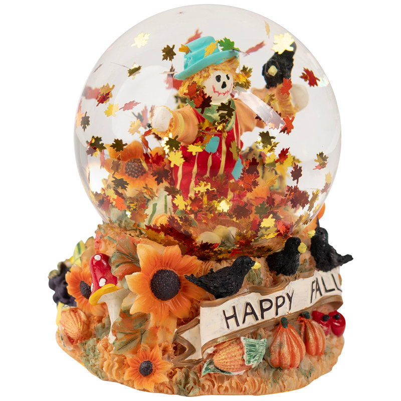 Boule à neige Scarecrow Happy Fall Harvest - 5,5 po