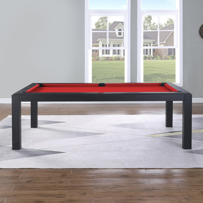 Table de billard Ashmont, 8 pi, Noir rétro, Rouge