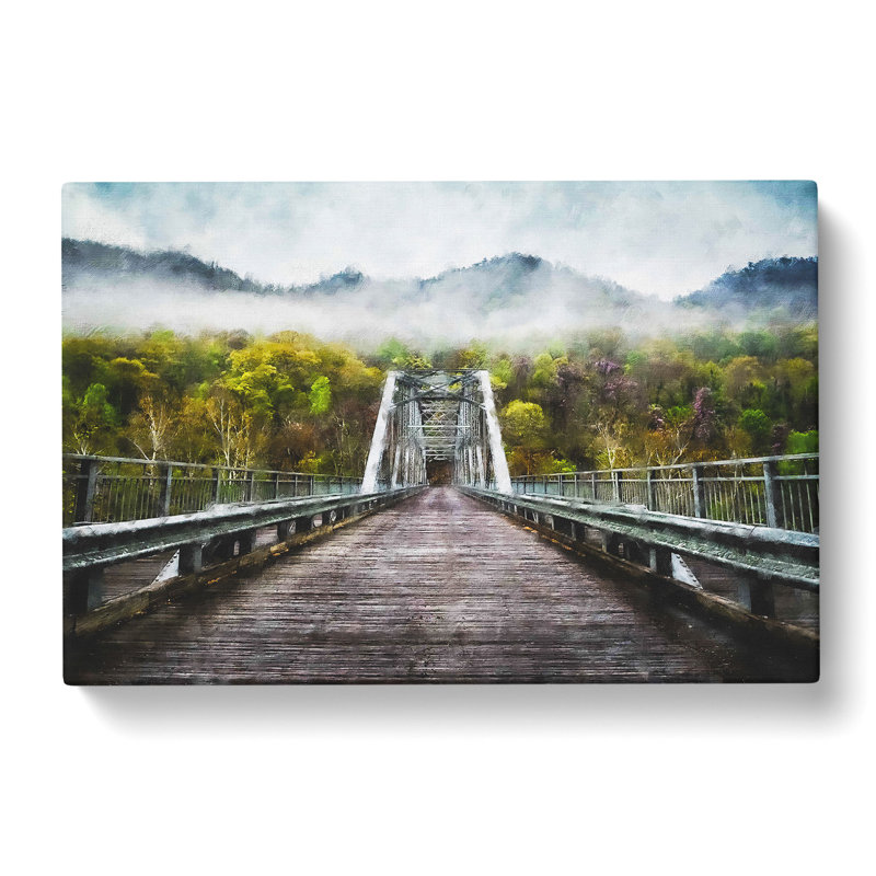 Fayette Station Bridge In West Virginia Painting - Wrapped Canvas, 60cm H x 91cm W x 3cm D