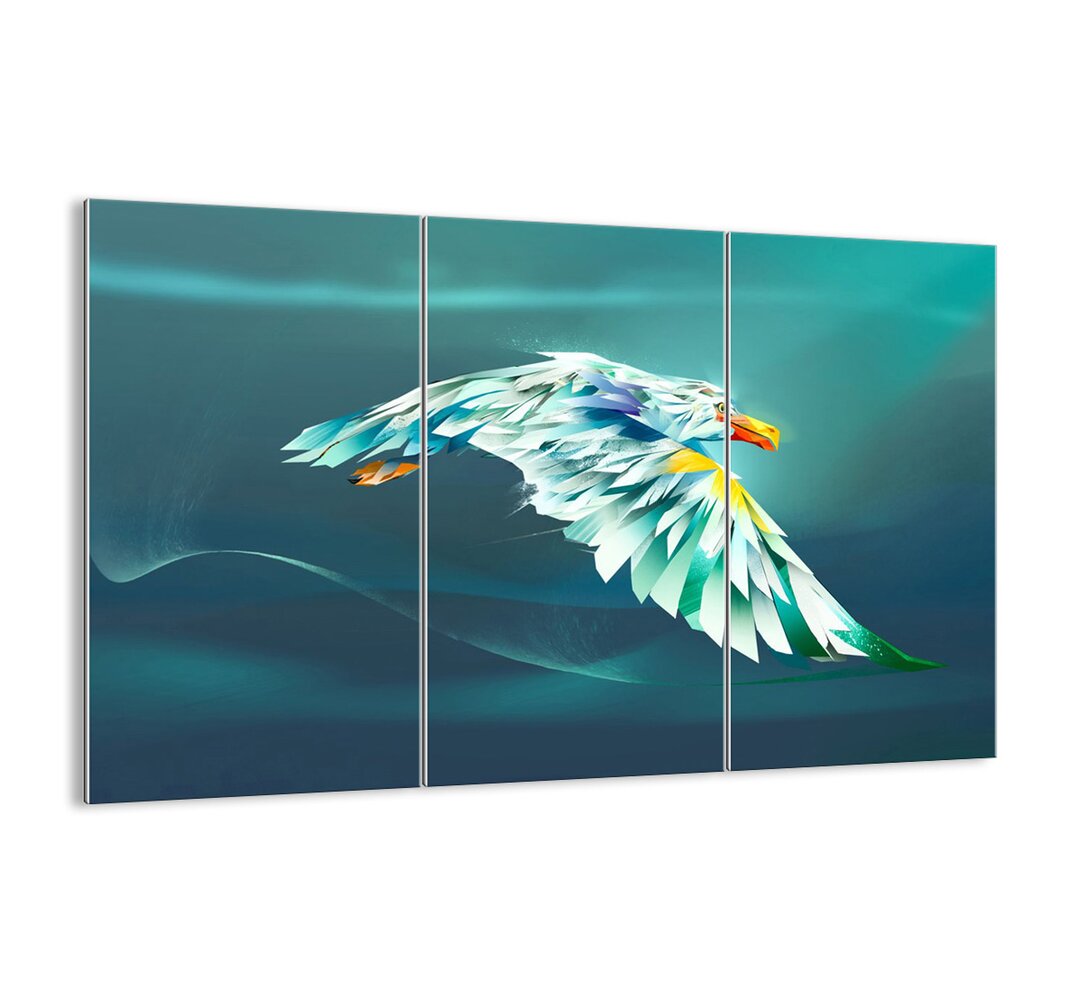 3-tlg. Glasbilder-Set - Grafikdruck „Your Eagle Is Power”