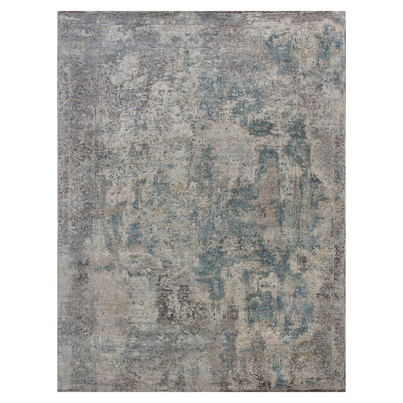 Multicolored Traditional Silk Wool Blend Rug - 8'9" x 12'4"