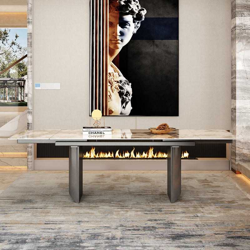 Advith Rectangular  Extendable Double Pedestal Dining Table