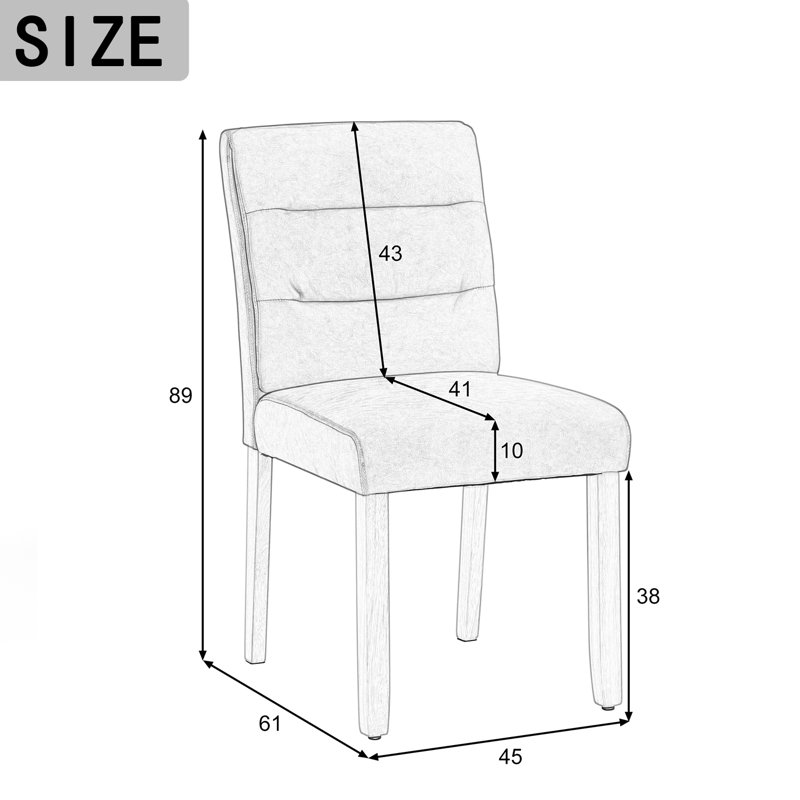 Aaroon 48cm H Upholstered Upholstered Back Side Chair in White, Grey