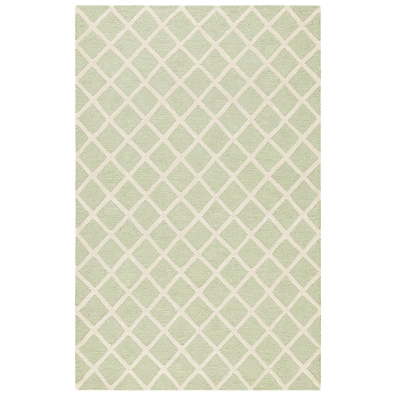 Sanyla Hand Tufted Wool Geometric Rug, Rectangle 6' x 9'