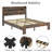 Wood Platform Bed Frame With Storage LED Light Headboard And 2 USB-354600474