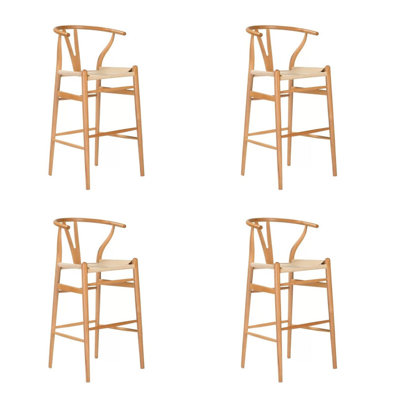 Tabouret Woodcord Wishbone (ensemble de 4)