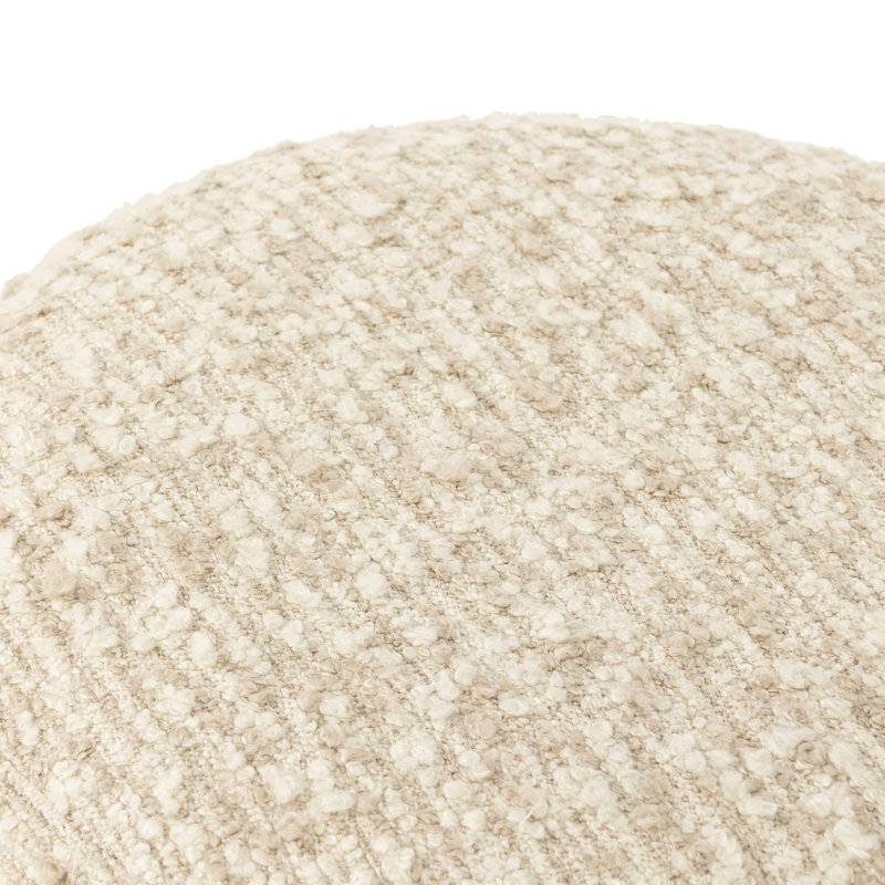 Aniston 21" Ottoman, Natural Oak, Oat Textured Bouclé