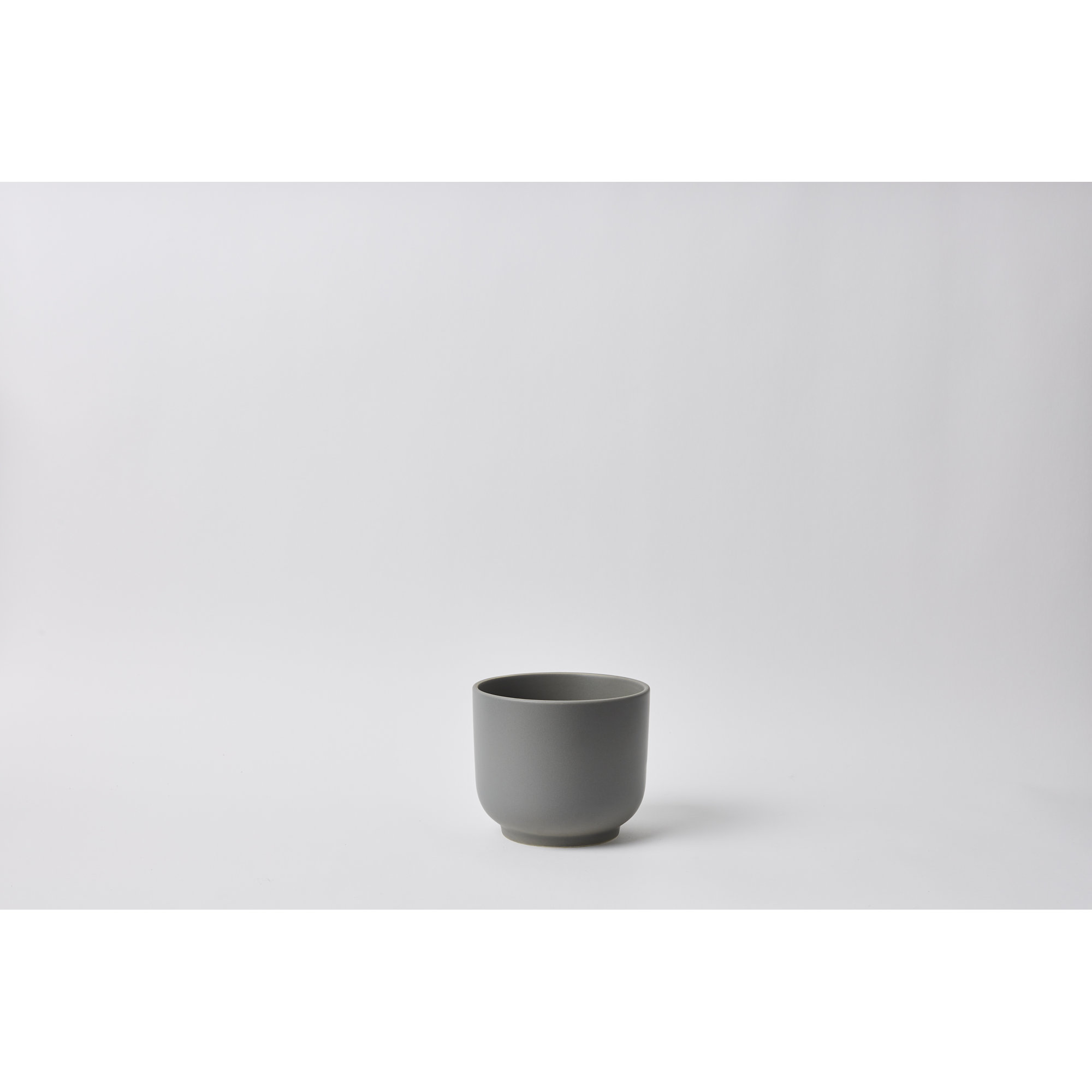 Handmade Ceramic Pot Planter, 6" H x 7.15" W x 7.15" D, Gray